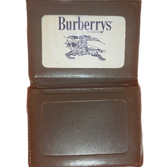 Burberry Nova Check ID Card Case Check Wallet Brown Leather - Picture 3 of 3